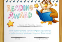 Certificate Template With Owl Reading Book - Download Free with Awesome Reader Award Certificate Templates