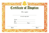Child Adoption Certificate Template (6) - Templates in Awesome Pet Birth Certificate Templates Fillable