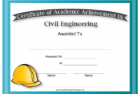 Civil Engineering Academic Achievement Certificate pertaining to Fascinating Academic Achievement Certificate Template