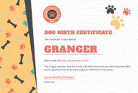 Dog-Birth-Certificate-1-Editable-Word-Doc-Printable intended for Puppy Birth Certificate Template