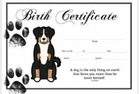 Dog Birth Certificate Breeder Resource Printable Template inside Puppy Birth Certificate Template