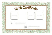 Dog Birth Certificate Template Editable [9+ Designs Free] for Fantastic Pet Birth Certificate Template