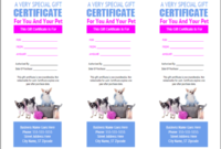 Dog Grooming Gift Certificate Templates for Professional Service Dog Certificate Template Free 7 Designs