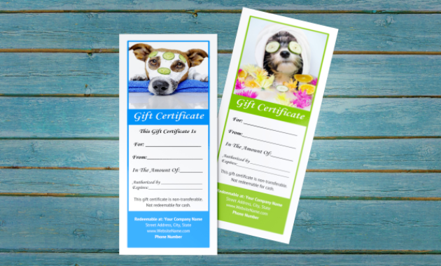 Dog Grooming Gift Certificate Templates in Professional Service Dog Certificate Template Free 7 Designs