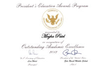 Dollar &amp;amp; Sense: President Award within Academic Excellence Certificate