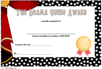 Drama Queen Award Certificate Free Printable 3 with regard to Bravery Award Certificate Templates