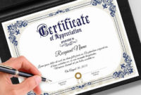 Editable Certificate Of Appreciation Template Printable regarding Recognition Certificate Editable