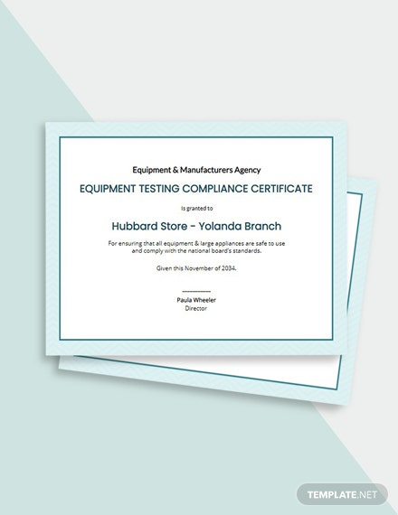 Employee Compliance Certificate Template - Word (Doc for Simple Certificate Of Compliance Template 7 Docs Free