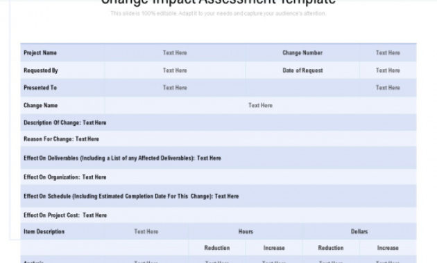 Fantastic Cost Impact Analysis Template