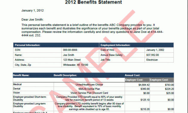Fantastic Employee Total Compensation Statement Template