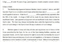 Fantastic Gym Membership Contract Agreement