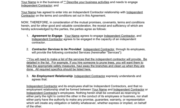 Fantastic Independent Contractor Commission Agreement Template