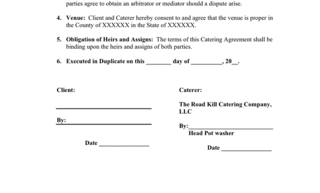 Fascinating Banquet Contract Agreement