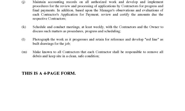 Fascinating Construction Project Manager Contract Template
