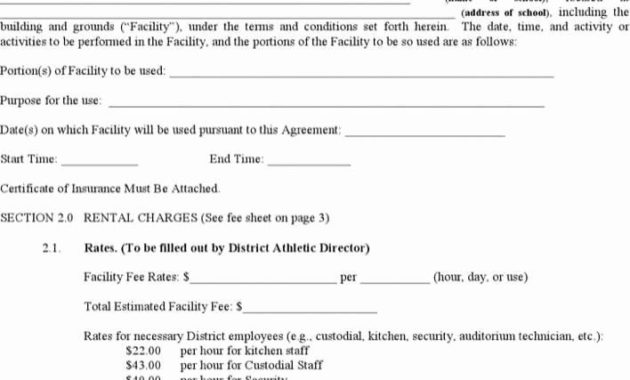 Fascinating Facility Use Contract Template