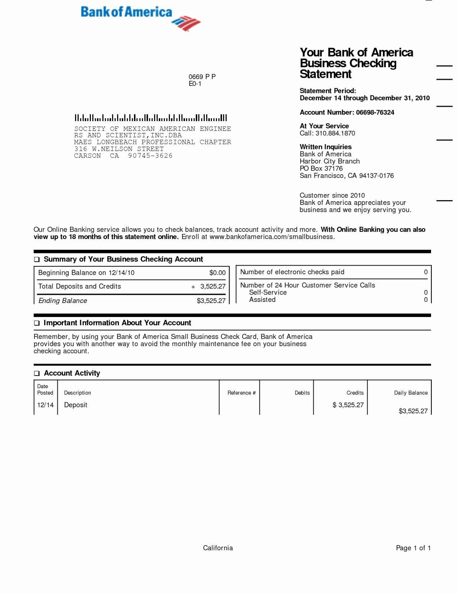 Fascinating Novelty Bank Statement Template