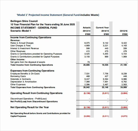 Fascinating Projected Financial Statement Template