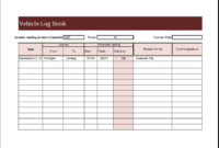Fascinating Vehicle Service Log Book Template