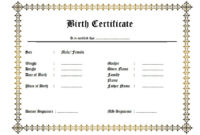Fillable Birth Certificate Template Free [10+ Various Designs] with regard to Awesome Pet Birth Certificate Templates Fillable