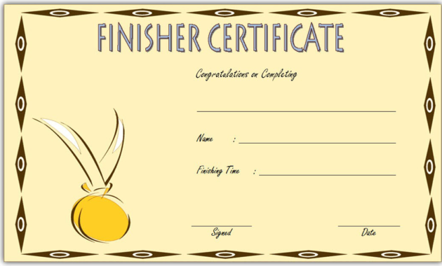 Finisher Certificate Template Free 3 | Certificate for Pe Certificate Templates