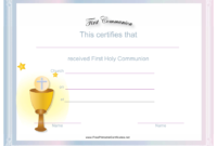 First Communion Certificate Template Download Printable pertaining to Certificate Of Compliance Template 7 Docs Free