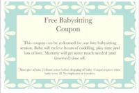 Floral Baby Sitting Coupon Template Download | Babysitting regarding 7 Babysitting Gift Certificate Template Ideas