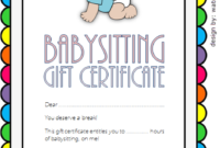 Free 7 Babysitting Gift Certificate Template Ideas For pertaining to Stunning Babysitting Gift Certificate Template