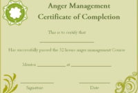 Free Anger Management Certificate Of Completion Template intended for Awesome Anger Management Certificate Template
