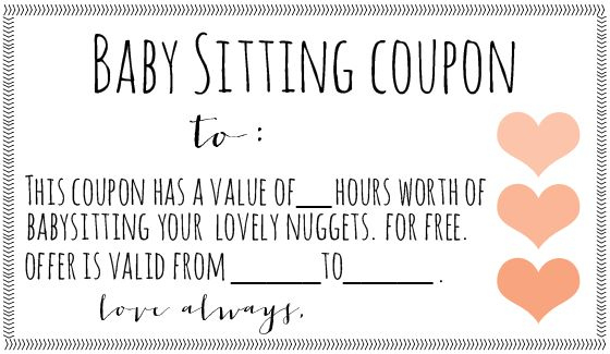 Free Babysitting Coupon Template | Babysitting Coupon throughout Best 7 Babysitting Gift Certificate Template Ideas