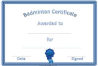 Free Badminton Certificate Template - Customize Online intended for Amazing Badminton Achievement Certificates