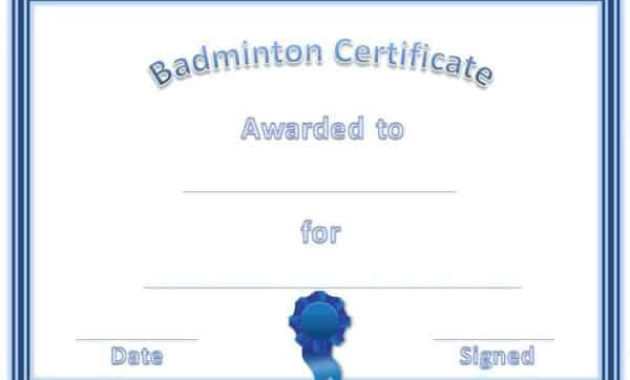 Free Badminton Certificate Template - Customize Online pertaining to Badminton Certificate Templates
