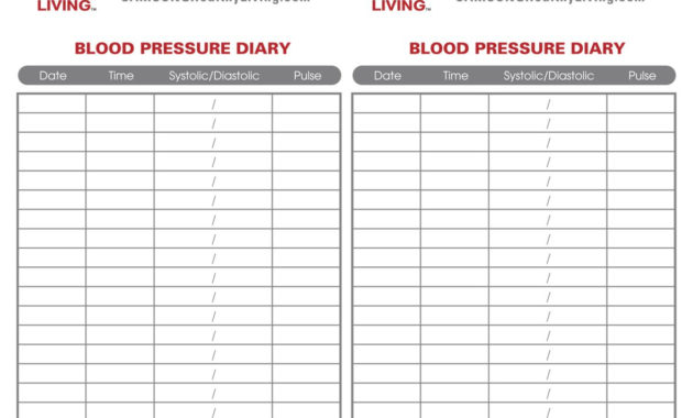 Free Blood Pressure Log Template
