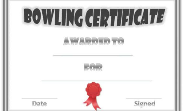Free Bowling Certificate Template with Top Bowling Certificate Template