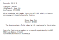 Free Charitable Contribution Statement Template