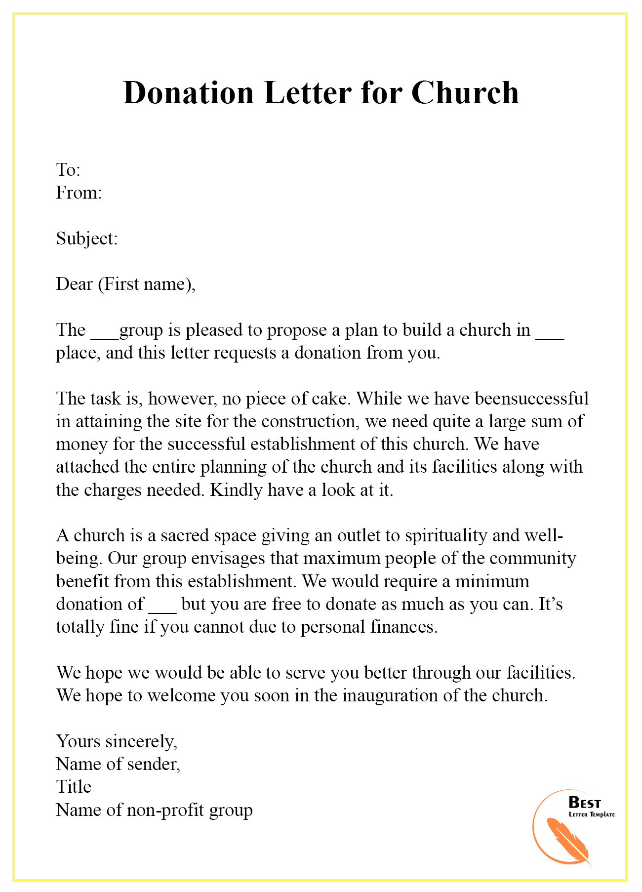 Free Church Giving Statement Template