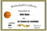 Free Editable &amp; Printable Basketball Certificate Templates pertaining to Basketball Certificate Templates