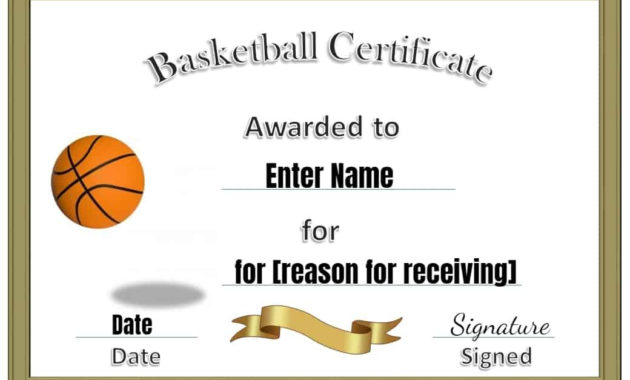 Free Editable &amp;amp; Printable Basketball Certificate Templates pertaining to Basketball Certificate Templates