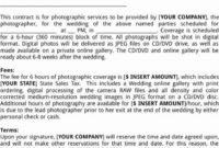 Free Engagement Photography Contract Template
