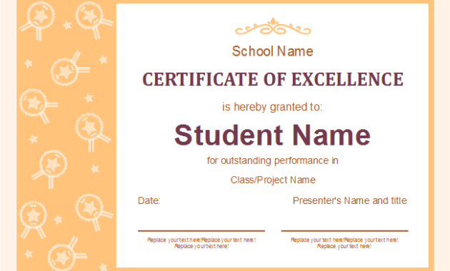 Free Orange Frame School Certificate Template pertaining to Fantastic Academic Certificate