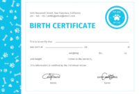Free Pet Birth Certificate Template In Psd, Ms Word intended for Pet Birth Certificate Template 24 Choices