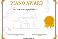 Free Piano Certificate Template | Trophycentral in Fantastic Table Tennis Certificate Template Free