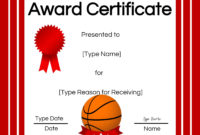 Free Printable Basketball Certificates | Edit Online And in Best Best Coach Certificate Template
