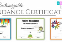Free Printable Perfect Attendance Certificate Templates in Simple Printable Perfect Attendance Certificate Template