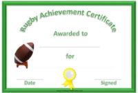 Free Printable Rugby Award Certificate pertaining to Best Coach Certificate Template Free 9 Designs