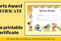Free Sports Award Certificate (Primary) | Acn Latitudes intended for Sports Day Certificate Templates