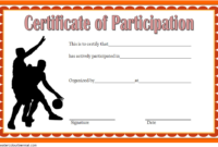 Free Youth Basketball Participation Certificate Template throughout New Participation Certificate Templates Free Printable