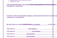 Fresh Behavior Contract Template For Teenagers