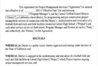 Fresh Construction Project Manager Contract Template