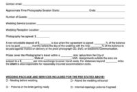Fresh Engagement Photography Contract Template