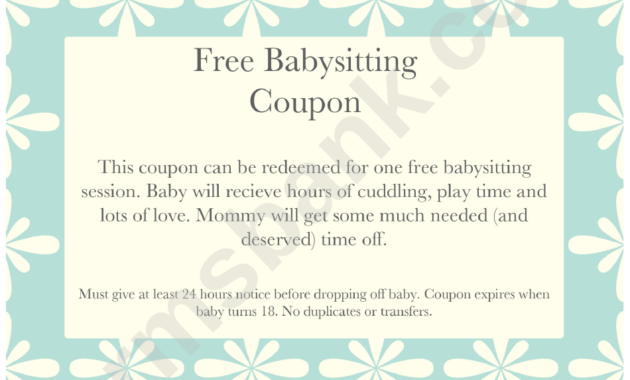 Gift Certificate For Babysitting Templates / Free 19 within Stunning Babysitting Gift Certificate Template